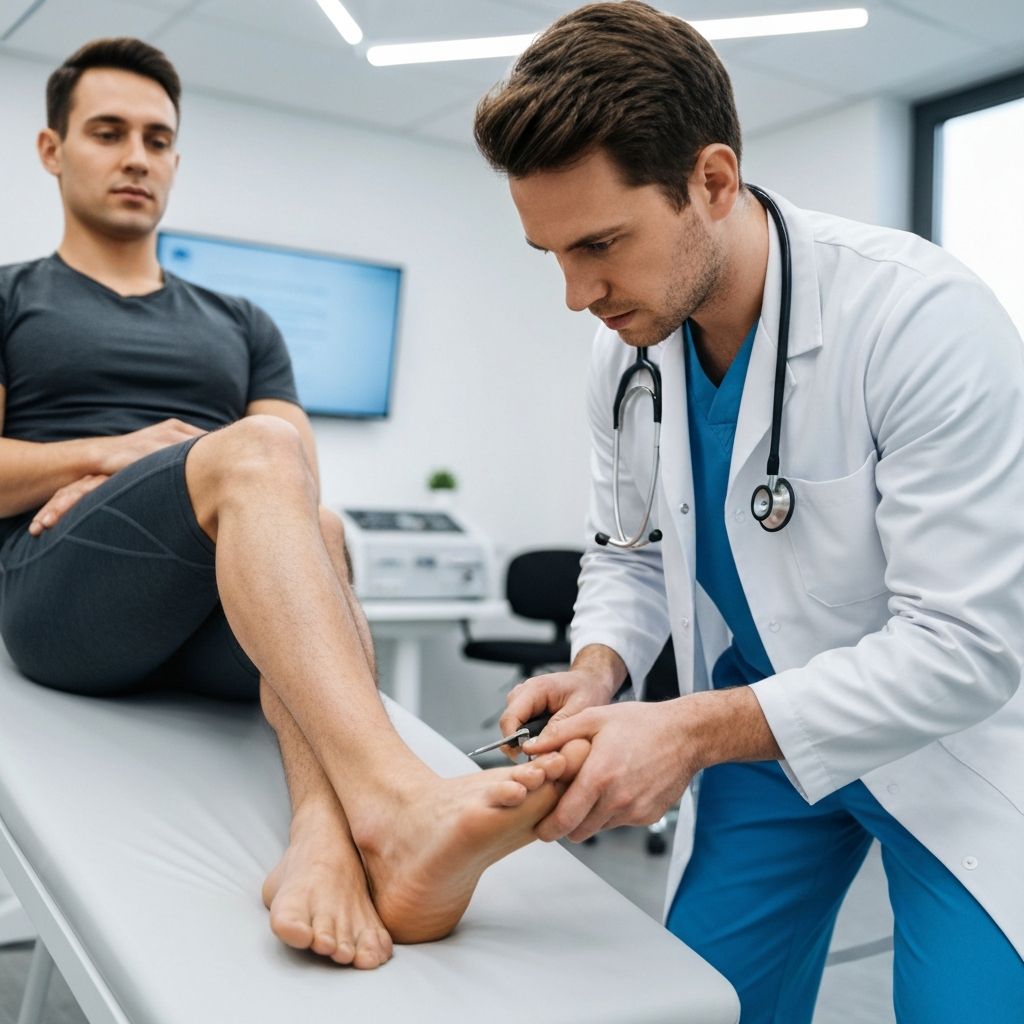 Biomechanical assessment for Achilles tendinopathy treatment at General Foot Care podiatry clinic