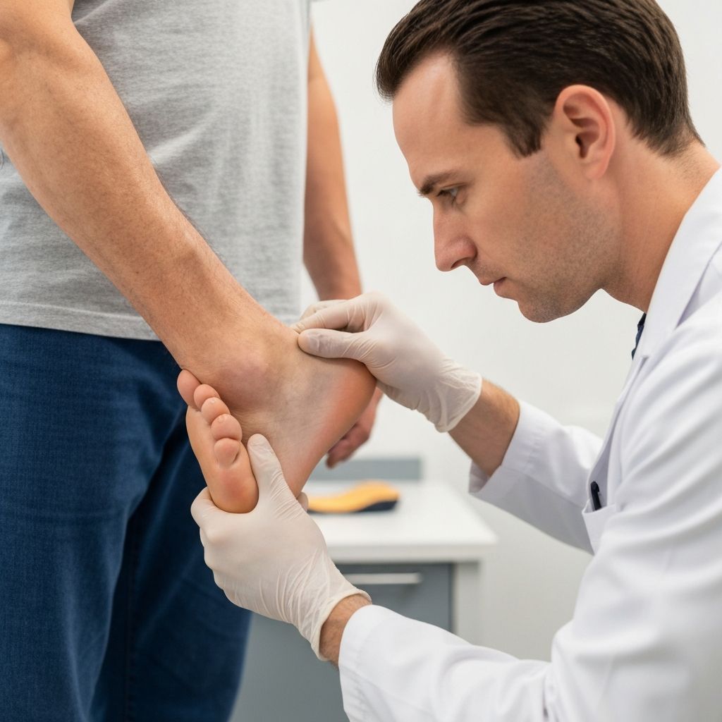 Podiatrist assessing flat feet and overpronation at General Foot Care clinic