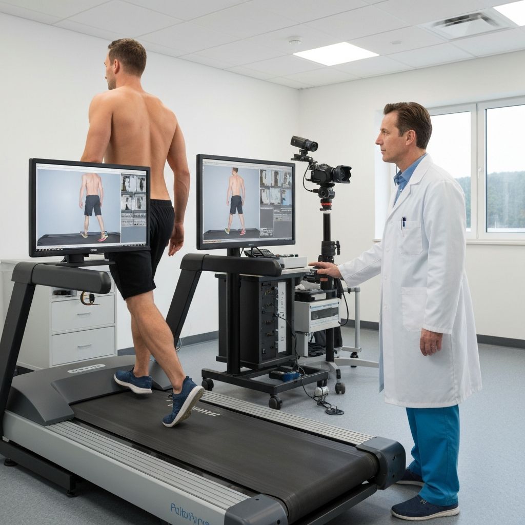 Video gait analysis on treadmill at General Foot Care clinic, Arnold Nottingham