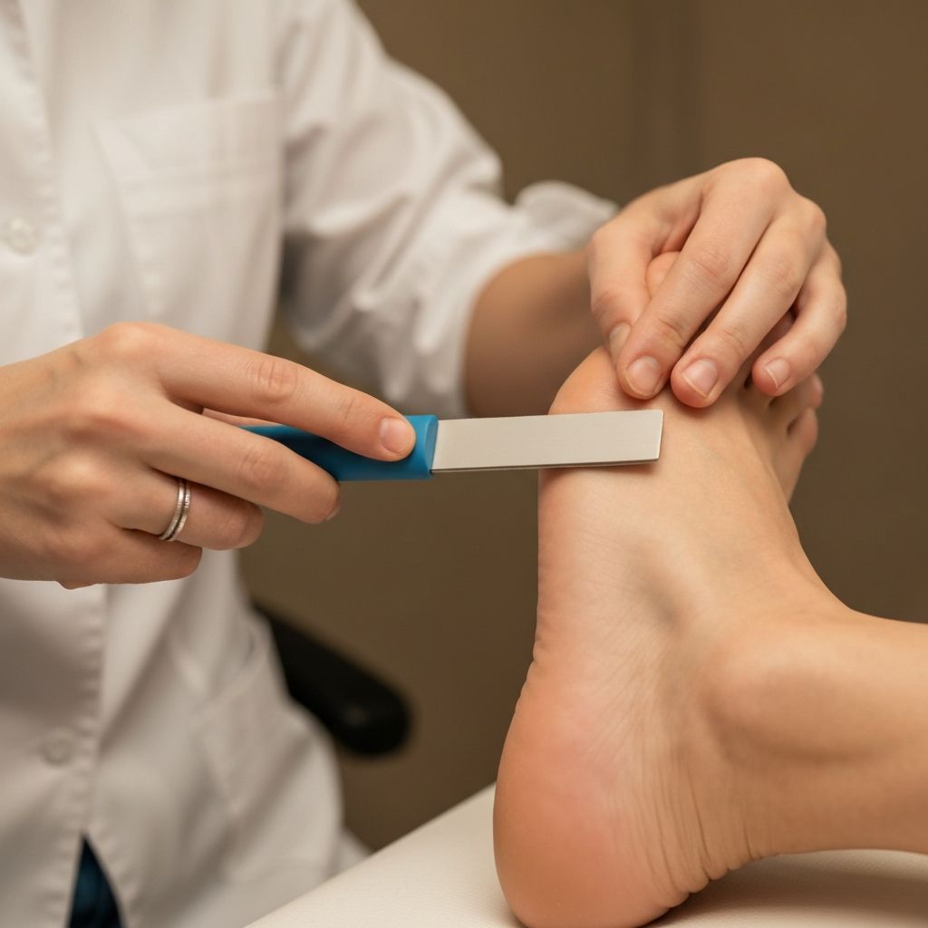 Professional callus removal treatment at General Foot Care podiatry clinic, Arnold Nottingham