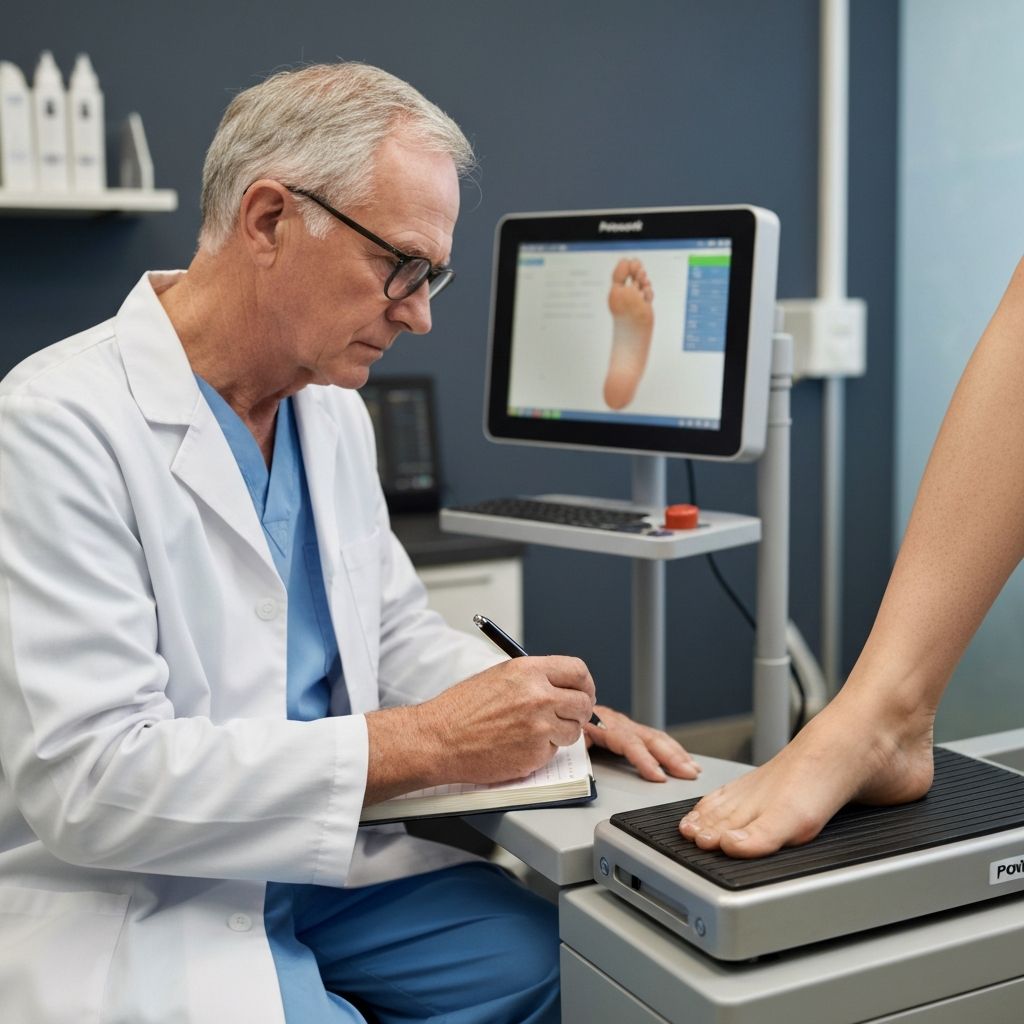 Biomechanical assessment for heel pain diagnosis at General Foot Care clinic