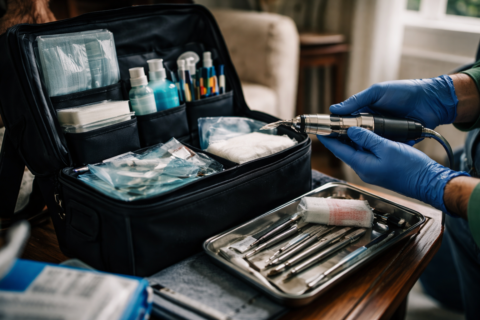 Professional podiatry care for elderly patients at home