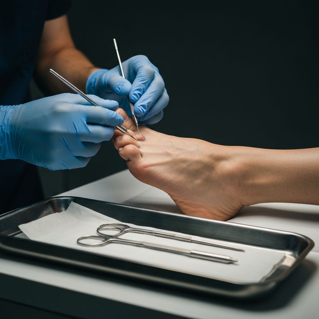 Podiatrist performing verruca needling treatment at General Foot Care clinic in Arnold, Nottingham